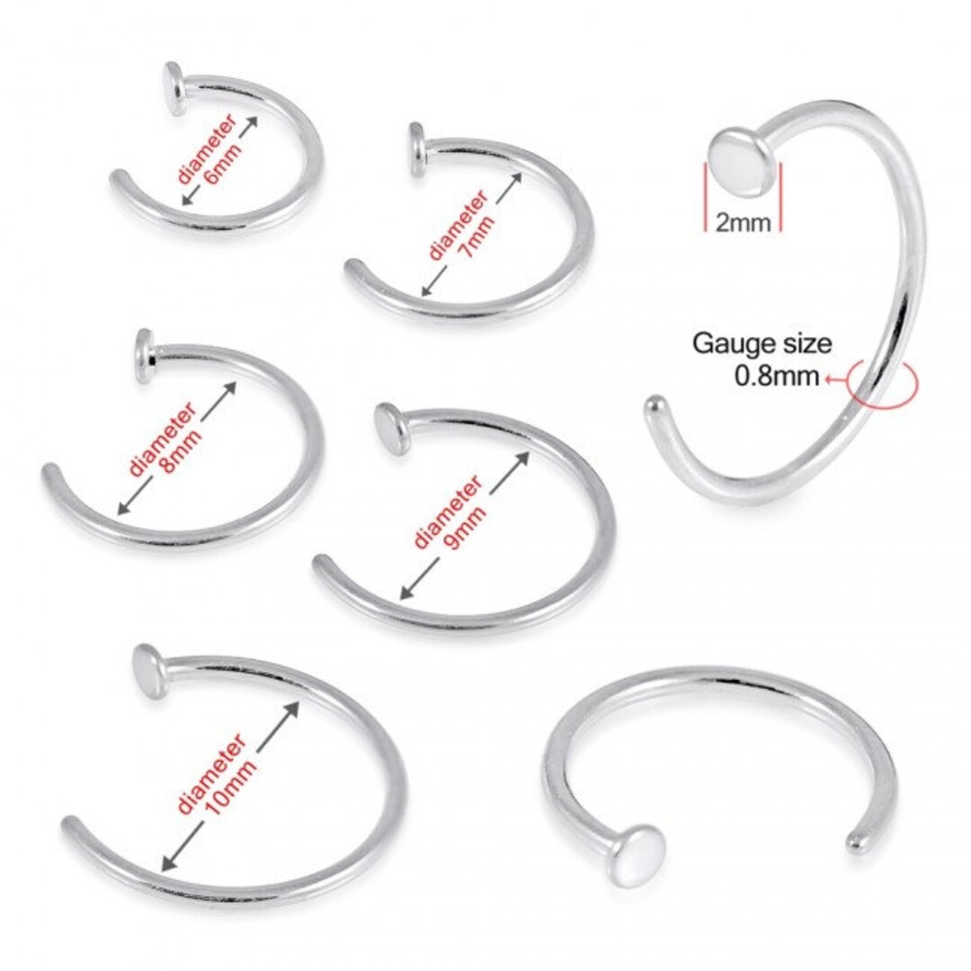 Open Nose Hoop G23 Titanium Nose Ring Nose Hoop With Stud Etsy