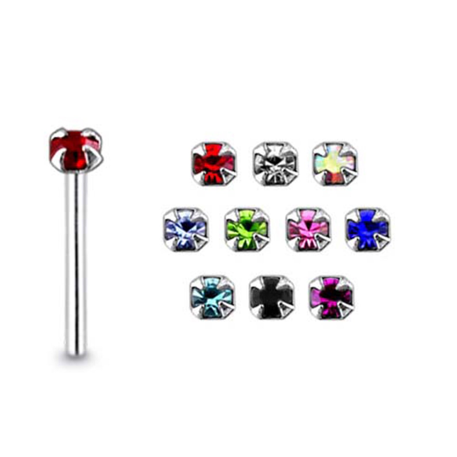 Winzige Edelstein Nase Stud Nase Knochen / L geformte Nase | Etsy