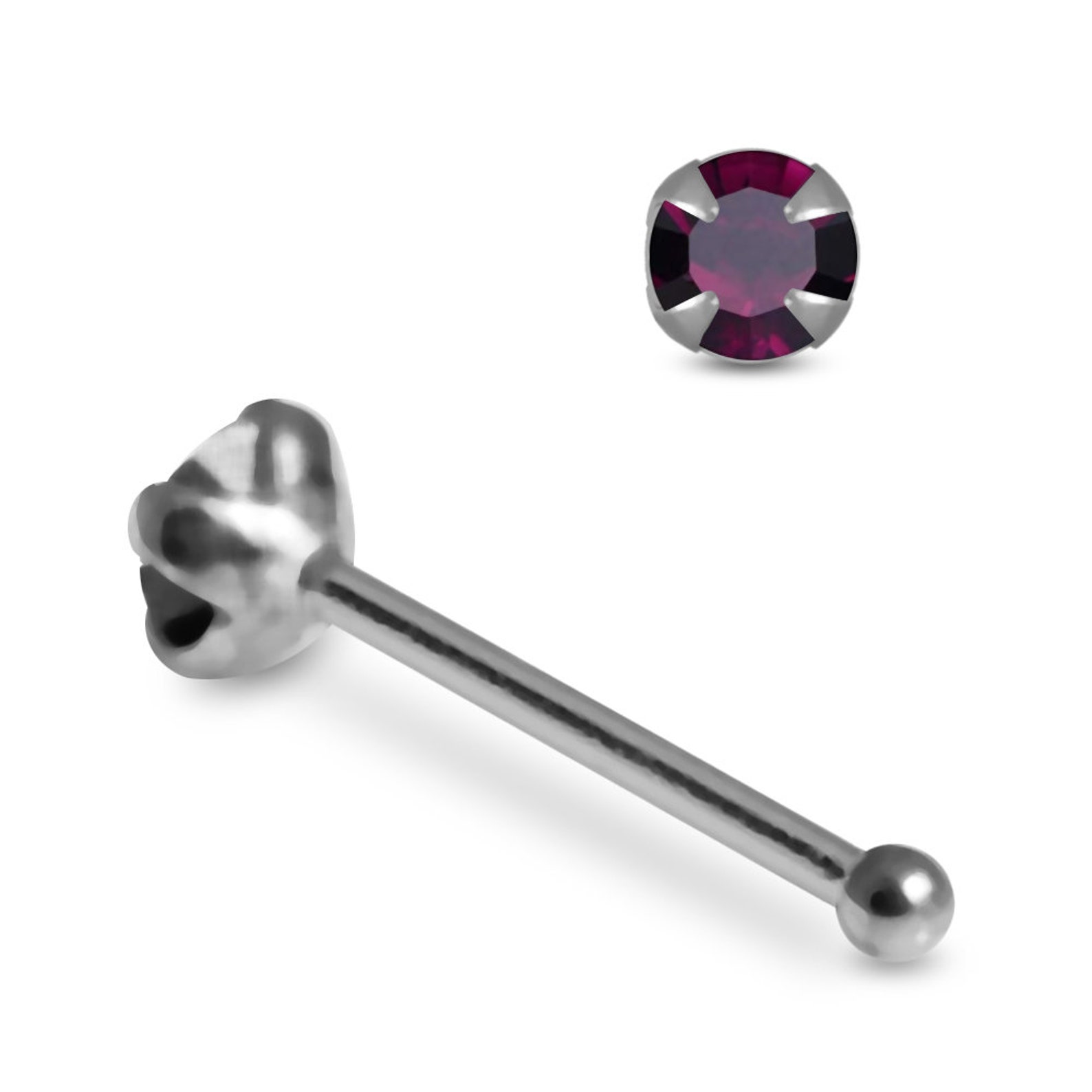 Winzige Edelstein Nase Stud Nase Knochen / L geformte Nase | Etsy