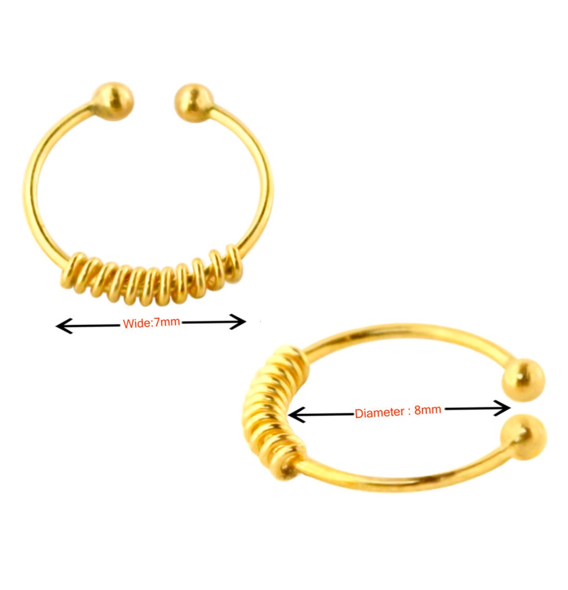 9ct Gold Septum Ring Fake Septum Ring Fake Septum Piercing Etsy