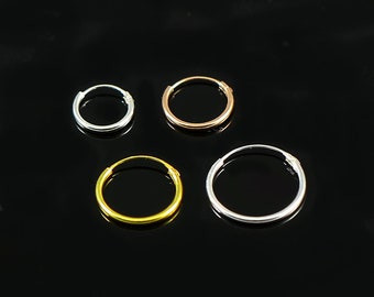 Sterling Silver Nose Ring- Hinged Segment Ring- Thin Nose Ring- 22 Gauge Nose Ring (Silver, Gold Plated, Rose Gold Plated)