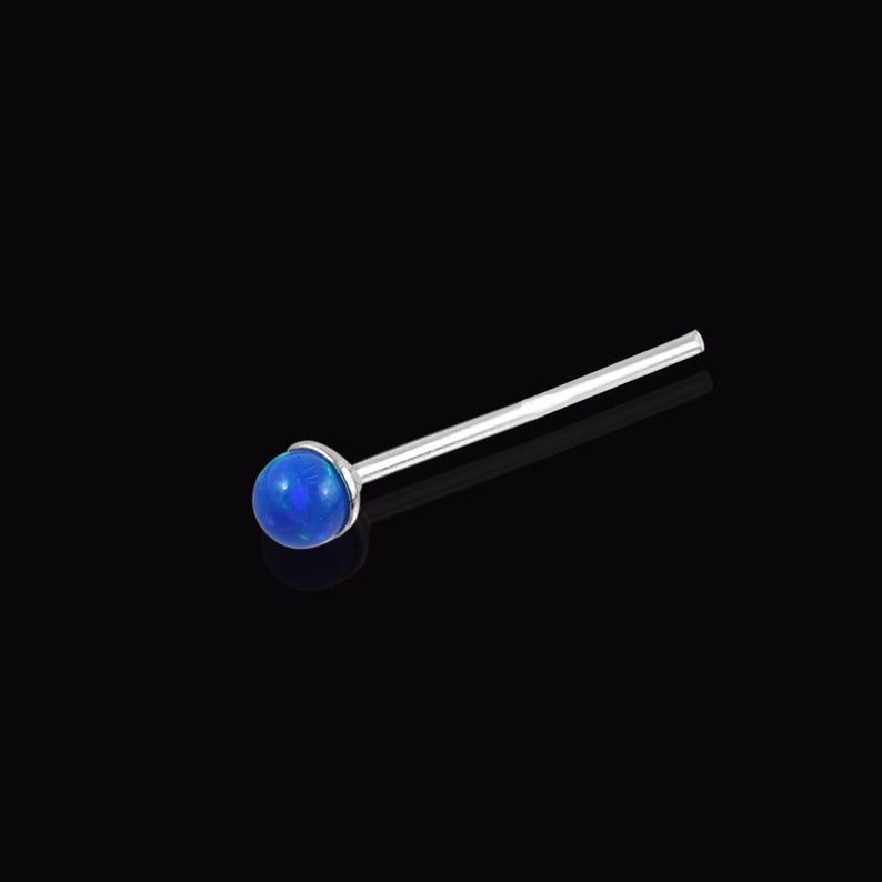 Thin Nose Ring Sterling Silver Nose Ring-Nose Bone Style 22 Gauge Nose Ring Multiple Colours Available Opal Nose Ring