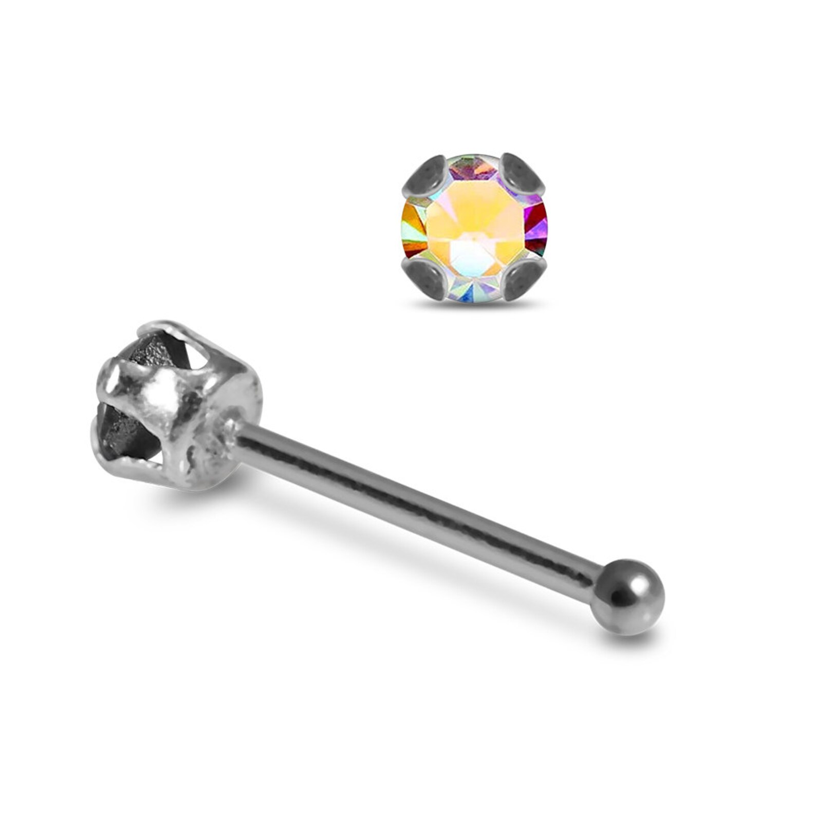 Bunte Edelstein Nase Stud Nase Knochen / L geformte Nase | Etsy