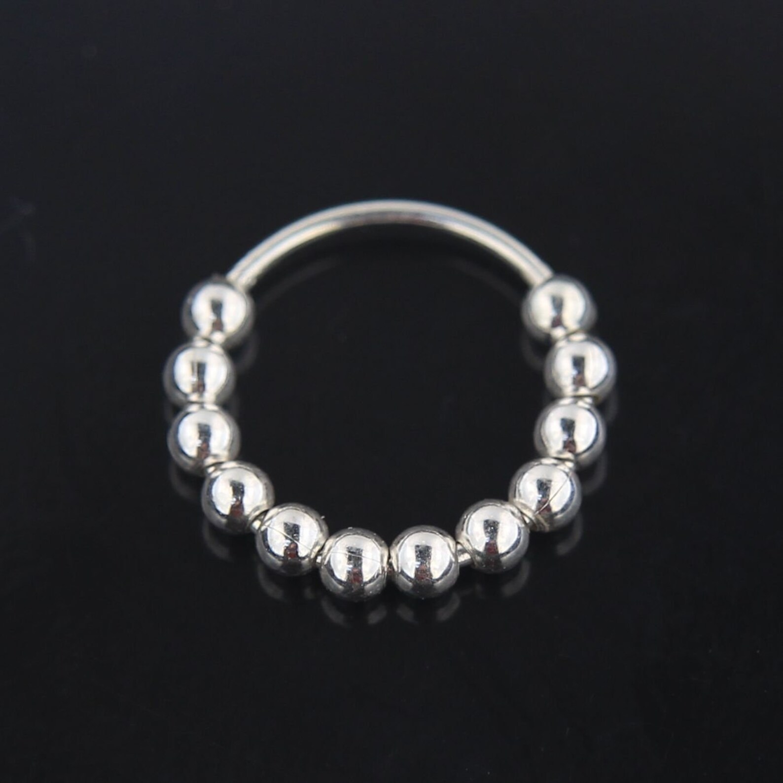 Beaded Nose Rings Snug Nose Ring Tiny Nose Ring Sterling Etsy