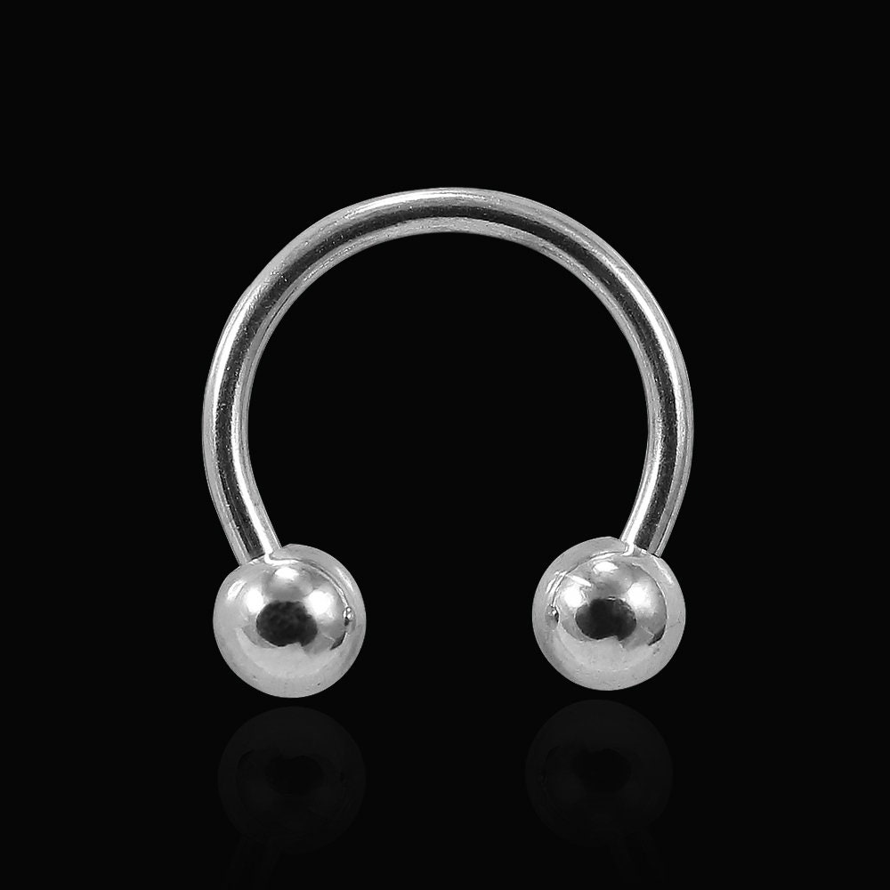 Covet Jewelry PVD Plated Over 316L Surgical Steel Horseshoe with Balls