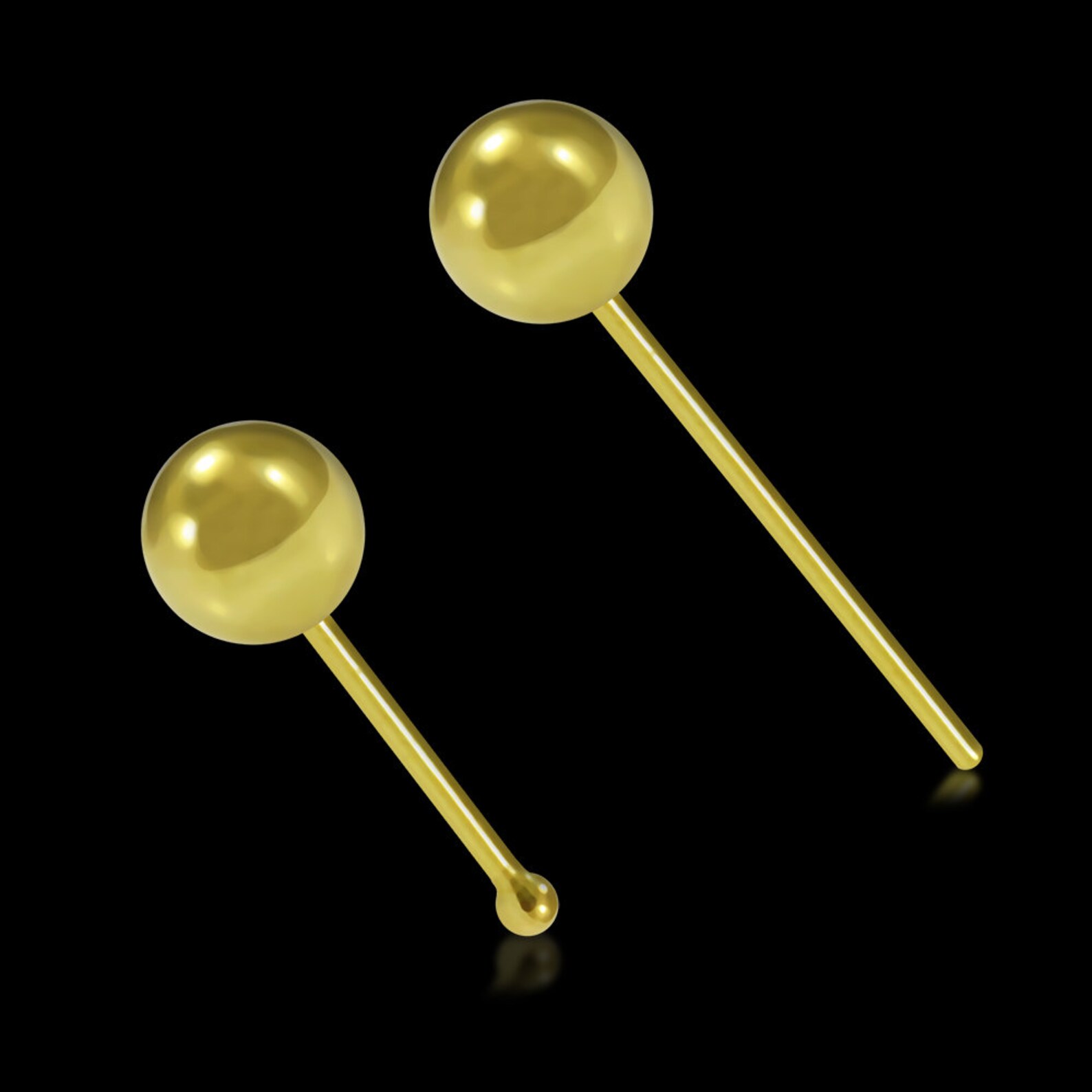 Piercing nez en or jaune 18 carats avec double zircon rond – piercings Piercing nez en or jaune 18 carats avec double zircon rond – piercings