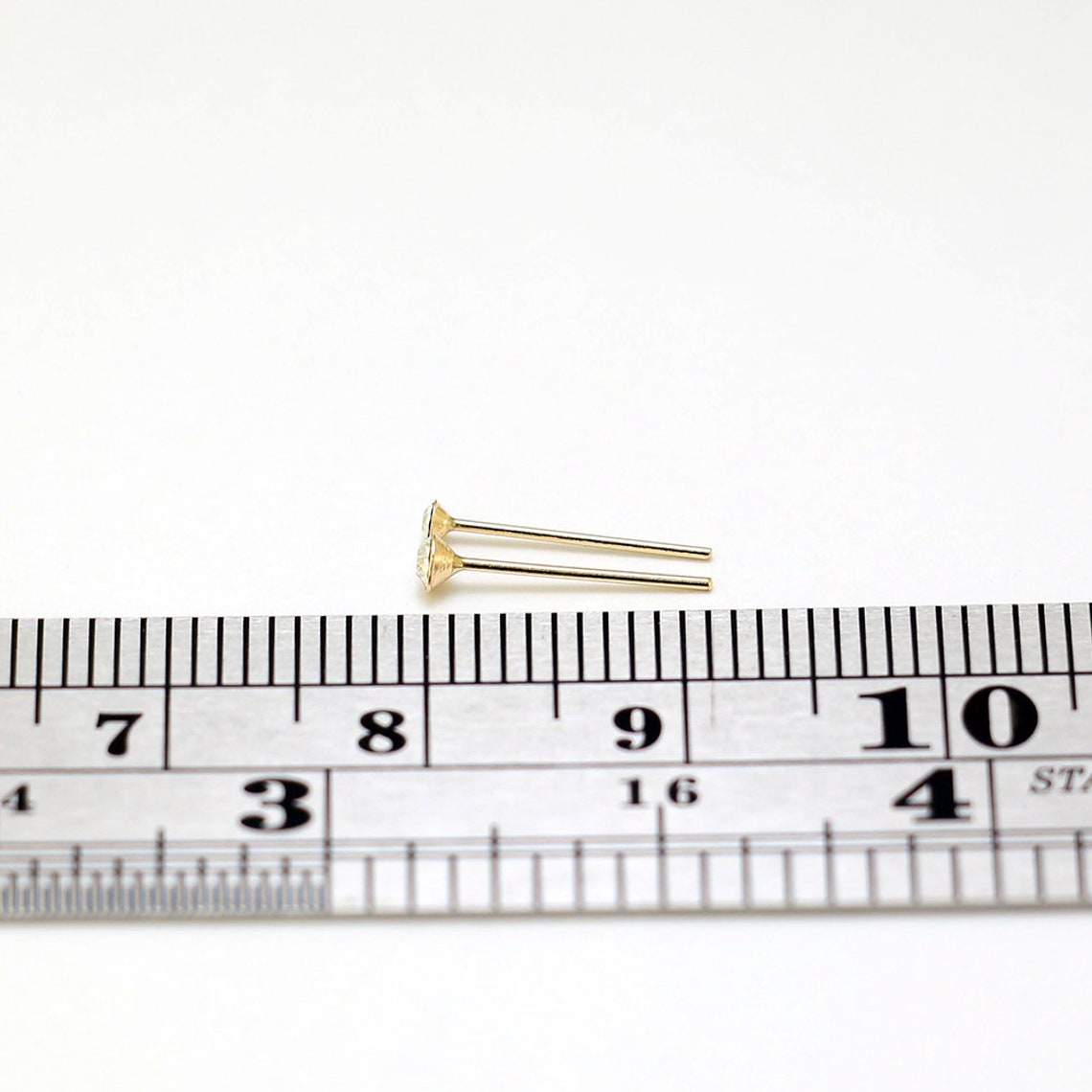 9ct Gold Nose Stud Clear Crystal Nose Ring Gemstone Nose Etsy