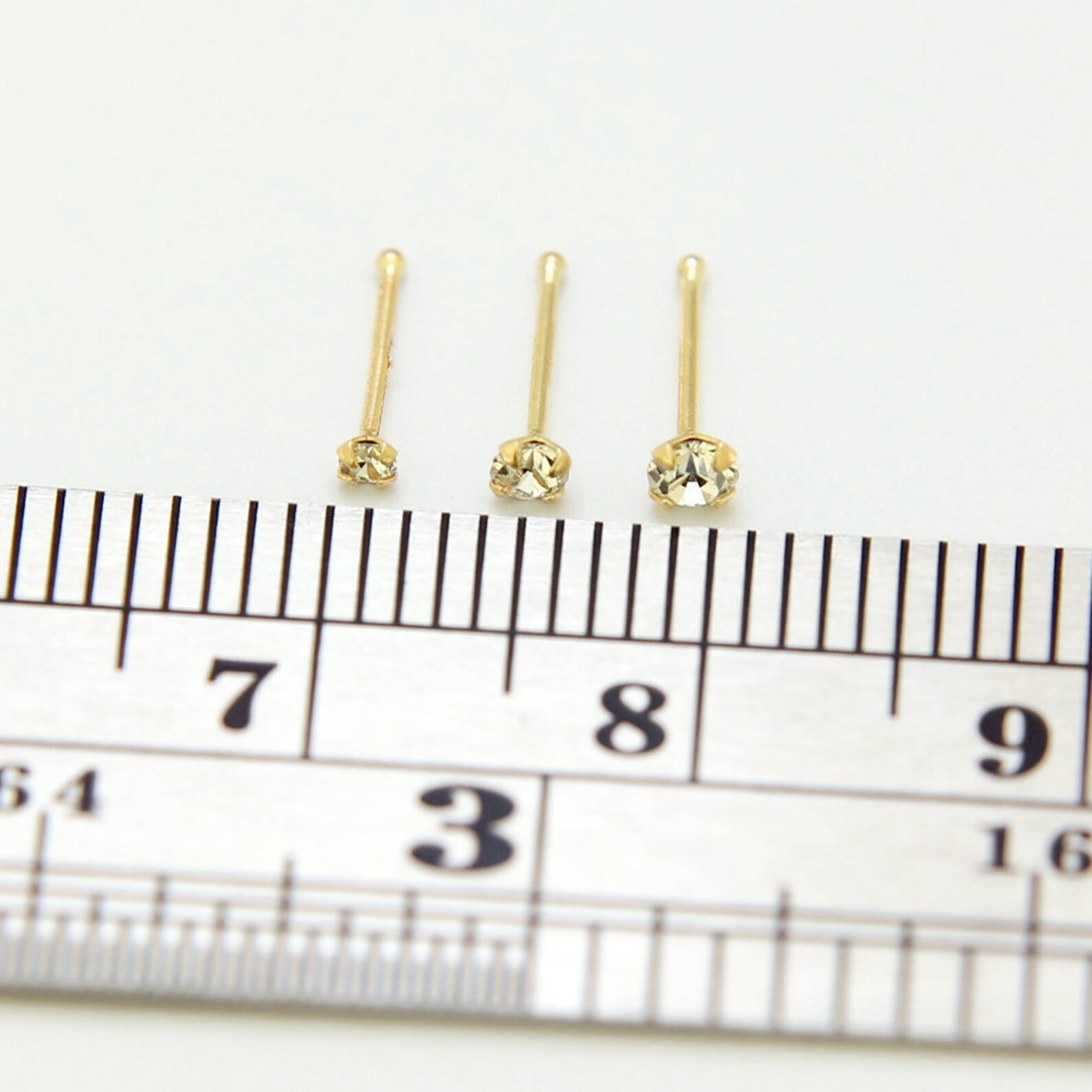 9ct Gold Nose Stud CZ Nose Stud Gemstone Nose Stud Nose Etsy