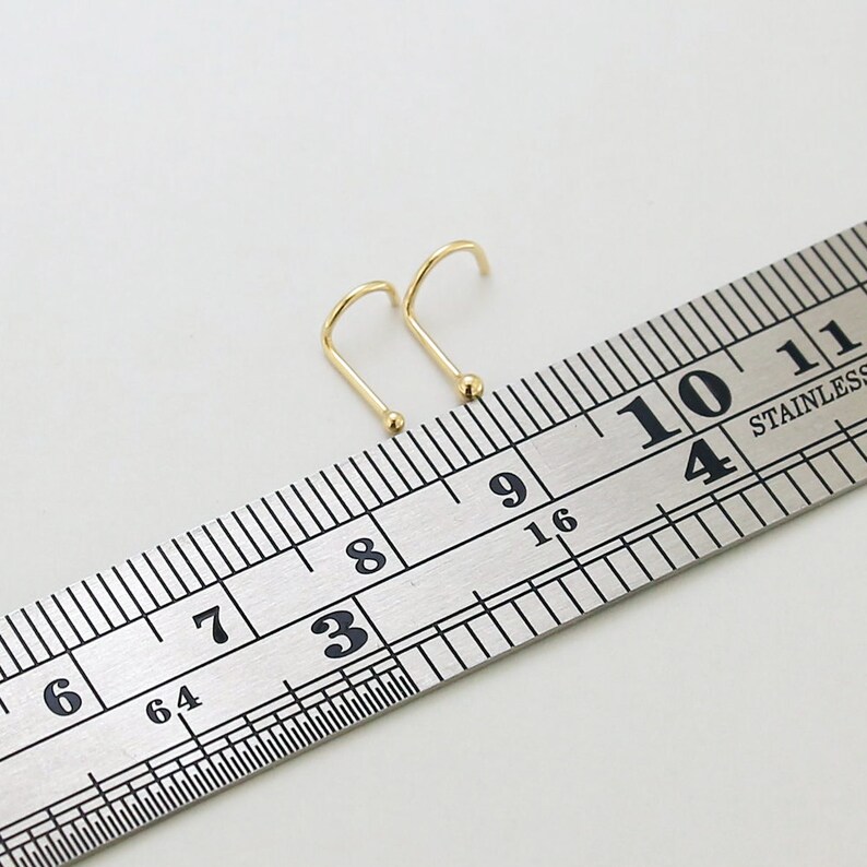 20G Nose Stud Tiny Nose Ring Nose Screw Style 1.5mm /& 2mm Studs 2pcs in Box 14ct Gold Nose Stud Gold Ball Nose Stud