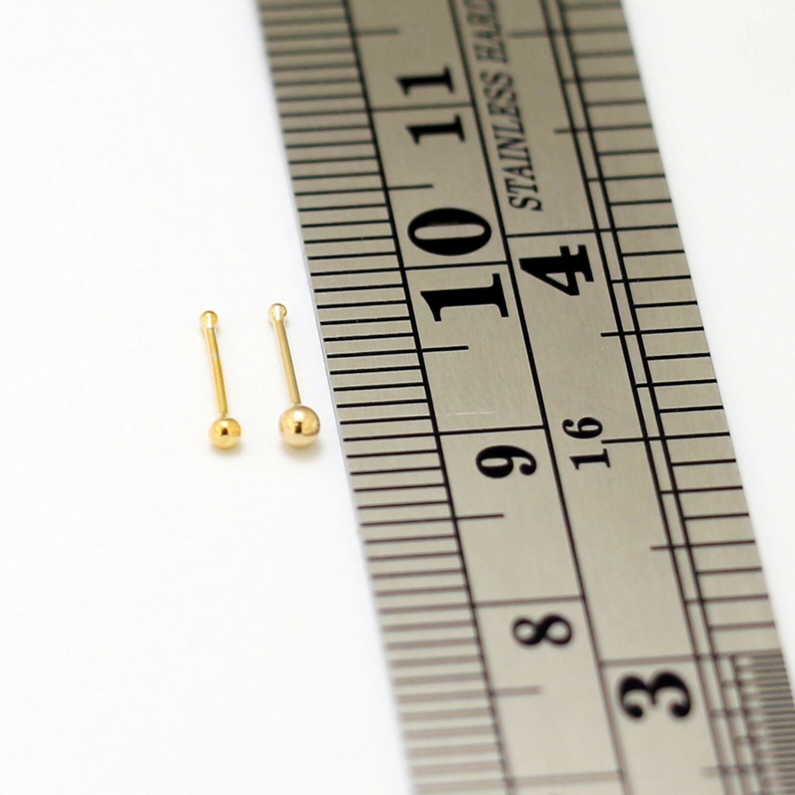 14ct Gold Nose Stud Gold Ball Nose Bone Tiny Nose Stud Etsy
