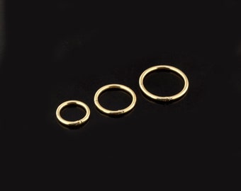 14K Gold Nose Ring-  Classic Hinged Segment Clicker Nose Hoop- Nose Hoop (Multiple Sizes Available)