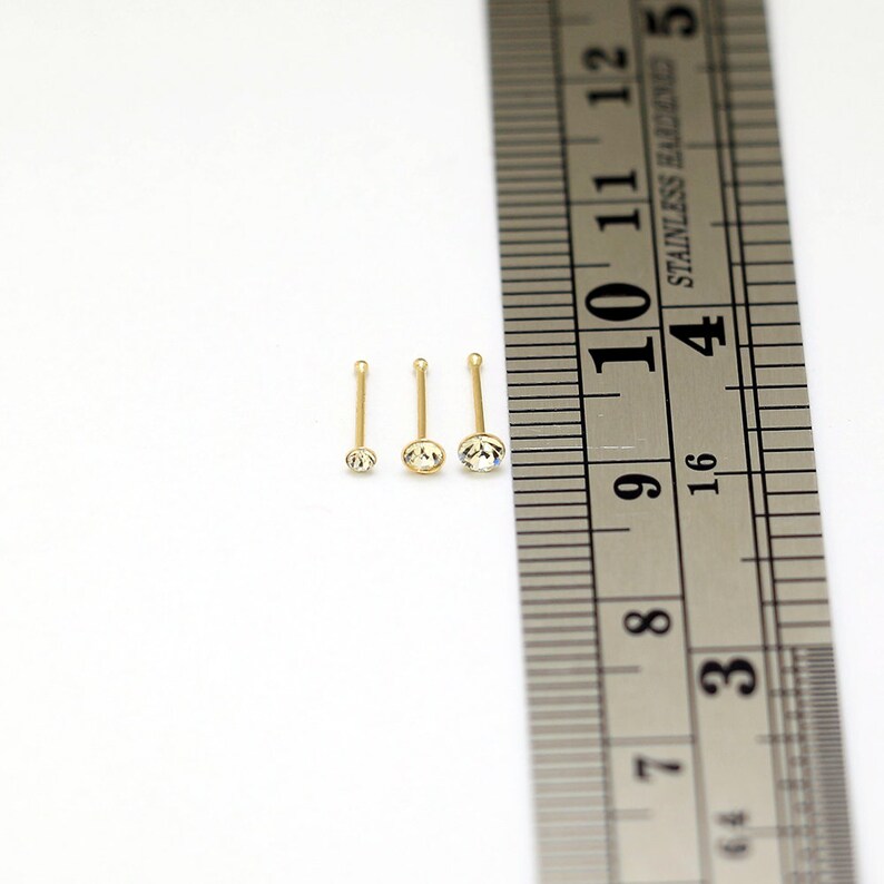 9ct Gold Nose Stud Round Gemstone Nose Stud Nose Bone Style Etsy UK