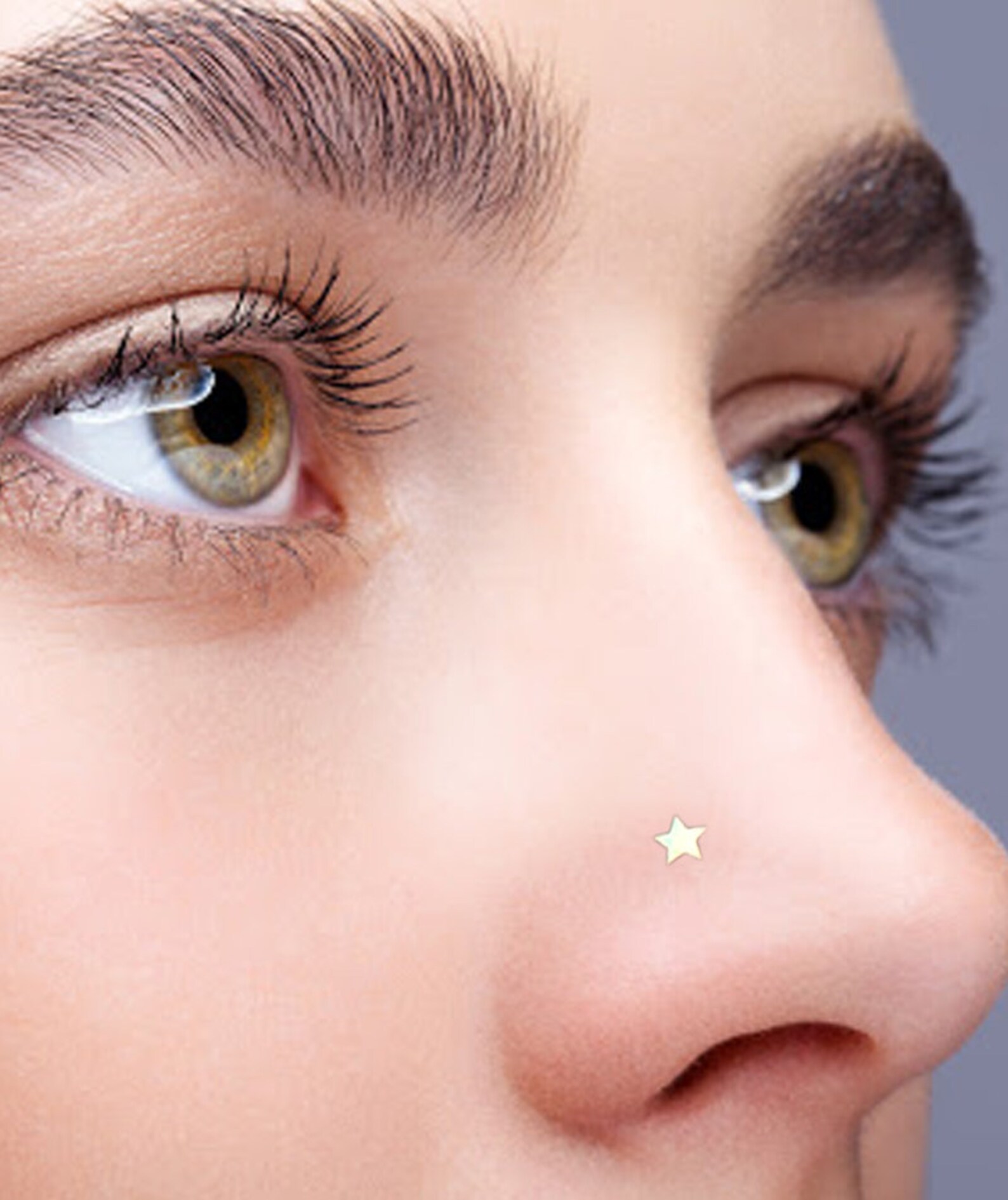 Star Nose Ring 14K Gold Nose Ring Screw Nose Stud 20G Nose Etsy UK