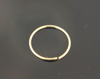 9ct Gold Nose Ring Hoop- Seamless Nose Ring- Tiny Nose Hoop- Available in Different Gauges and Sizes (Yellow Gold)