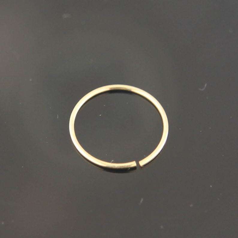 14ct Gold Nose Hoop Seamless Nose Hoop Yellow Gold/ White Gold/ Rose Gold Nose Hoop Tiny Nose Hoop 22 Gauge Nose Ring image 10