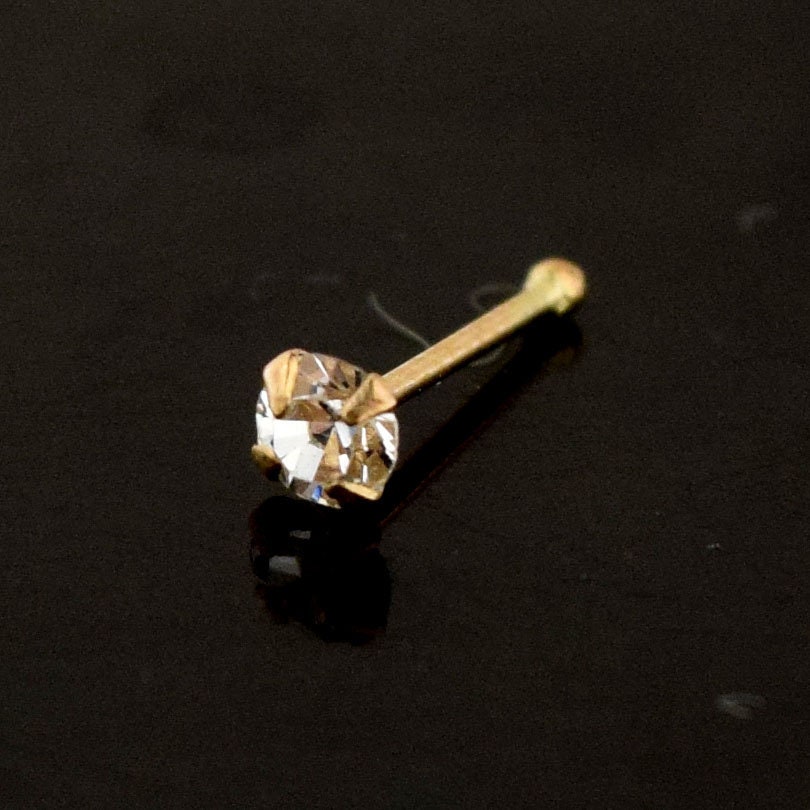 9ct Gold Nose Stud CZ Nose Stud Gemstone Nose Stud Nose Etsy