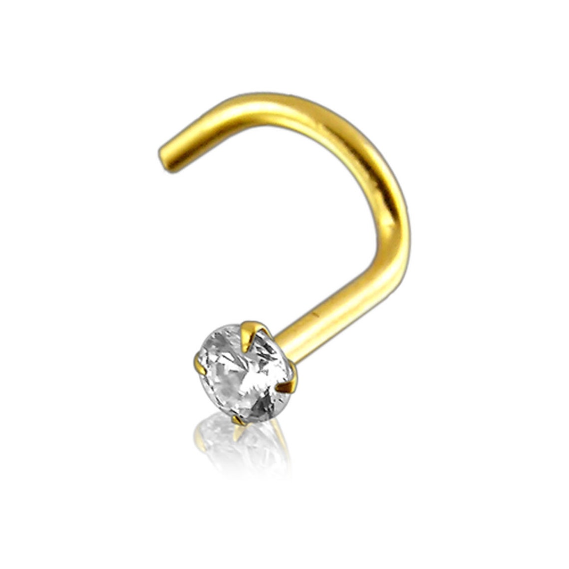 Diamond Nose Stud 1.4mm/1.5mm/1.8mm 14K Gold Nose Ring Etsy