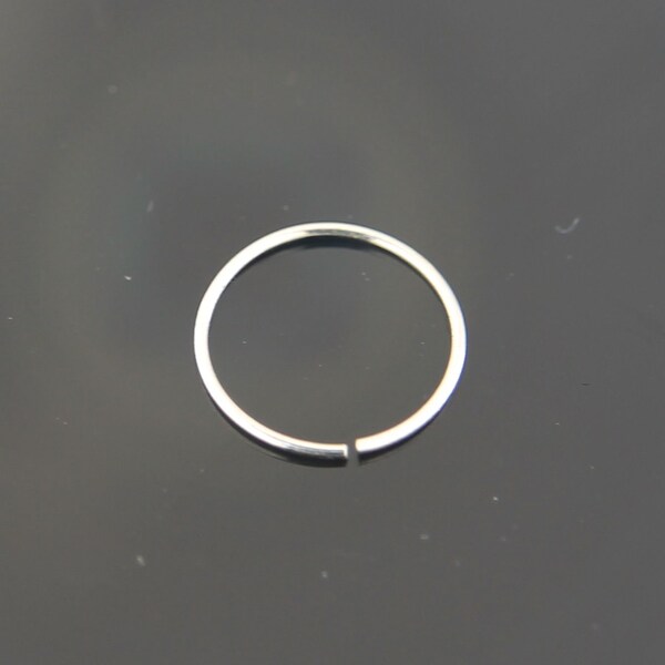 9 ct White Gold Nose Ring -  Seamless Nose Hoop -  Cute Hoop Nose Rings for Women- Available in Different Gauges and Sizes