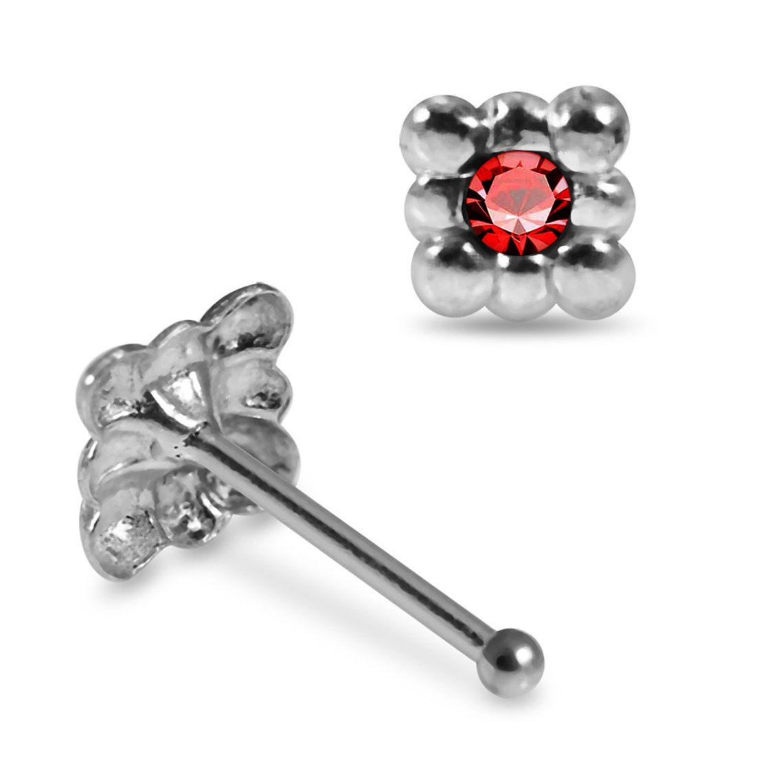 Edelstein Nase Stud Quadrat Nase Knochen / L geformte Nase | Etsy