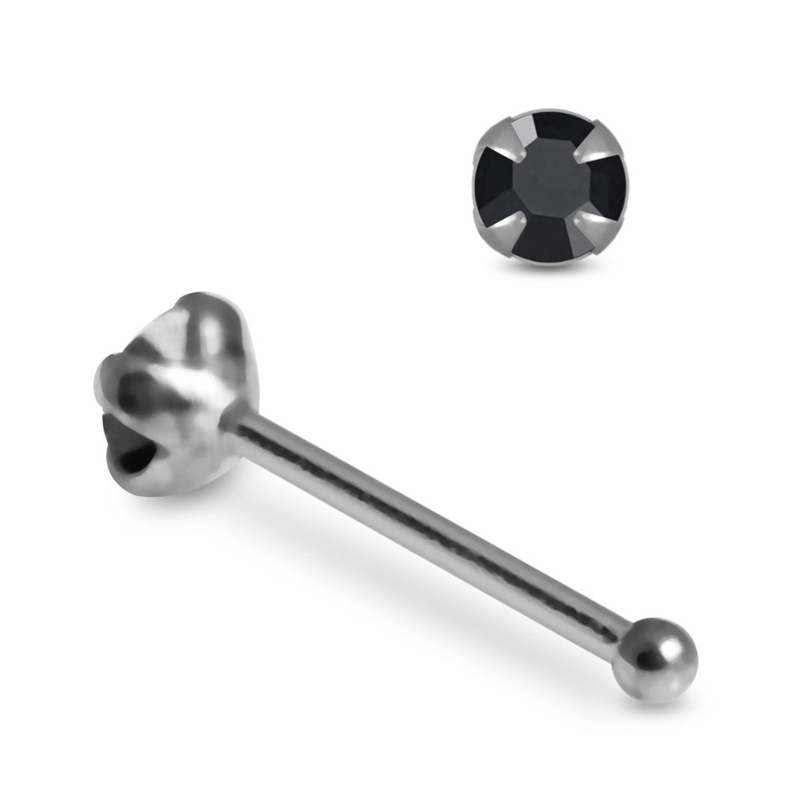 Winzige Edelstein Nase Stud Nase Knochen / L geformte Nase | Etsy