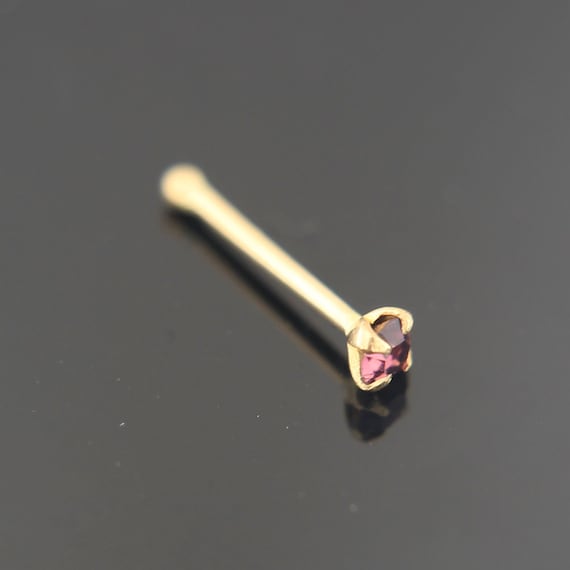 Set of three 9ct yellow gold 2mm round crystal nosestuds nosestud nose stud 