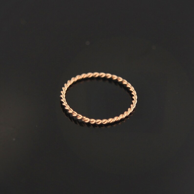 22G 8 mm Diameter 9ct Solid Rose Gold Twisted Seamless Continuous Hoop Ring Nose Piercing Jewellery