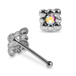 Edelstein Nase Stud Quadrat Nase Knochen / L geformte Nase | Etsy