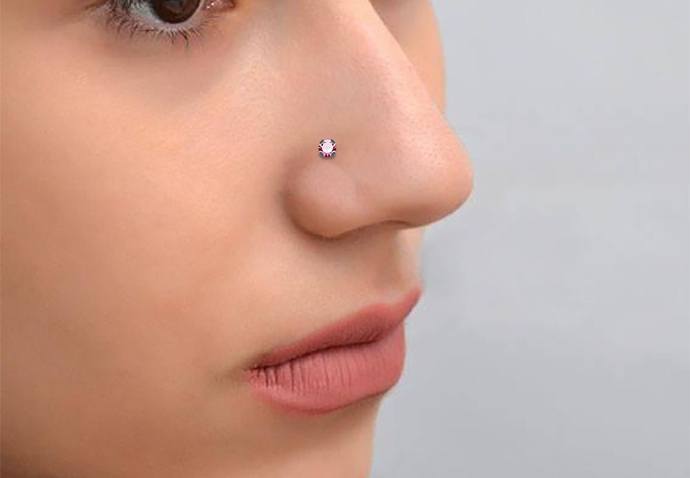 Bunte Edelstein Nase Stud Nase Knochen / L geformte Nase | Etsy