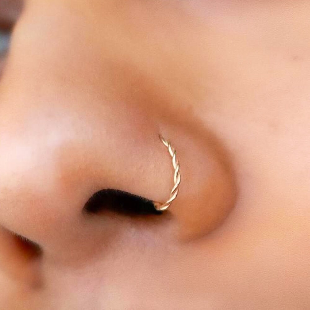Twisted nose ring best sale hoop