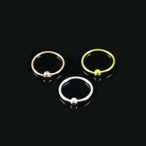 20G Sterling Silver BCR Shape Sterling Silver Nose Hoop- Tiny Nose Ring- Nose Piercing Ring- 20G Nose Hoop (Multiple Colours Available)