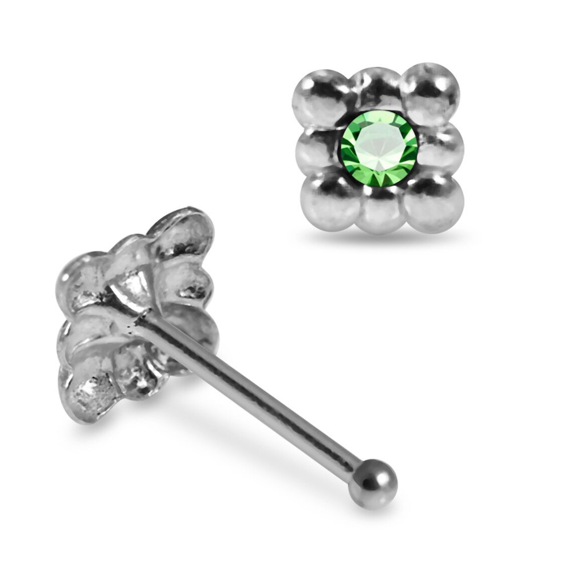 Edelstein Nase Stud Quadrat Nase Knochen / L geformte Nase | Etsy