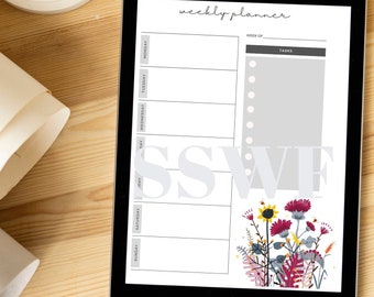 Work Your Plan Wildflower Planner Pages, 8.5"x11'