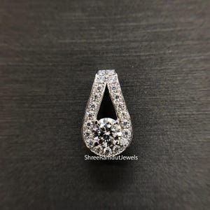 IGI Certified Lab Grown Diamond Halo Pendant - 14k White Gold