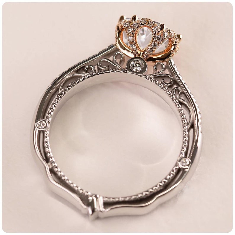 Engagement Ring Gift For Mum 1.60 Ct White Round Moissanite Halo Wedding Ring,Moissanite Ring in 10KT Yellow Gold Ring