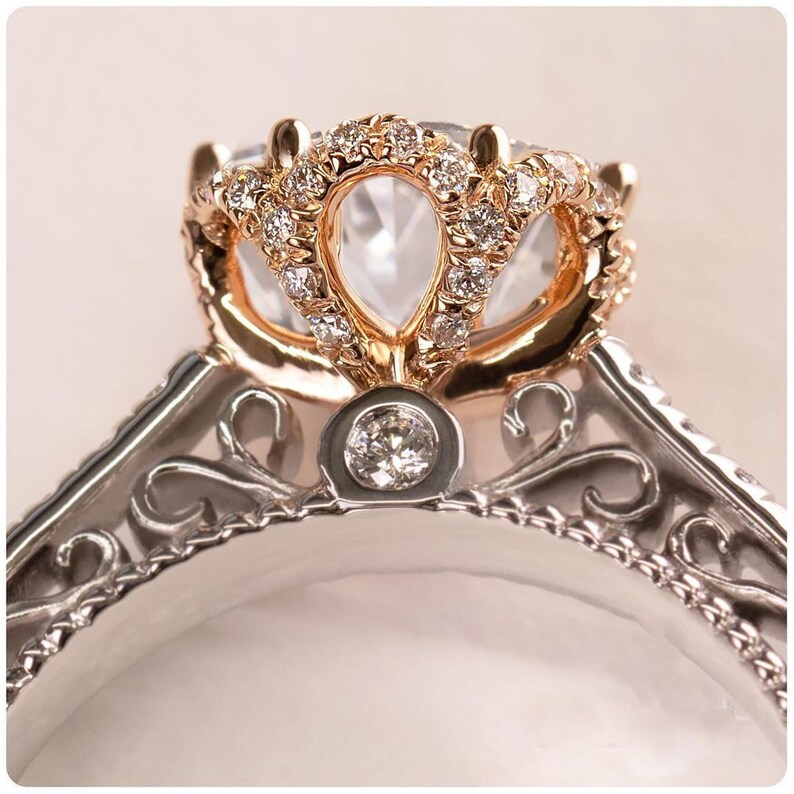 Engagement Ring Gift For Mum 1.60 Ct White Round Moissanite Halo Wedding Ring,Moissanite Ring in 10KT Yellow Gold Ring