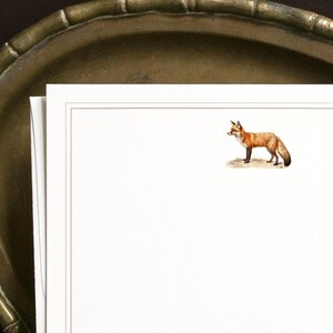 Fox Stationery Notecard Set | Equestrian Thank You Cards | Vintage Fox Hunting Thank You Note | Gift for Fox Lover | Preppy Fox Card image 1