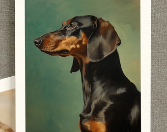 Dachshund Dog Art Print | Doxie Painting Wall Art Decor | Dachshund Lover Gift Idea | Dog Portrait Wall Art Print | Gift for Dachshund Mom