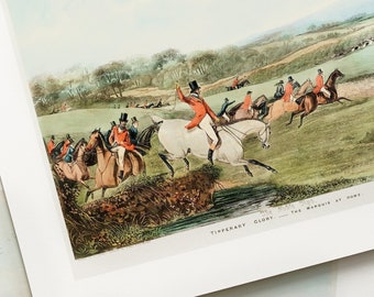 Set of 4 Vintage Fox Hunting Prints | Hunt Scene Paintings | Gift