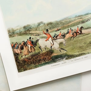 Set of 4 Vintage Fox Hunting Prints  |  Hunt Scene Paintings  |  Gift for Equestrian  |  Equine Home Decor  |  Sporting Art  |  Horse Art