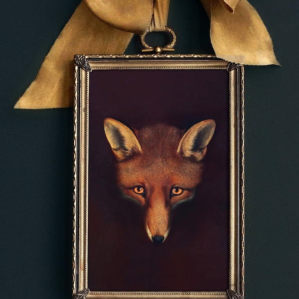 Fox Portrait Vintage Equestrian Print  |  Antique Fox Painting  |  Art Gift for Equestrian  |  Equine Home Decor  |  Fox Hunting Print