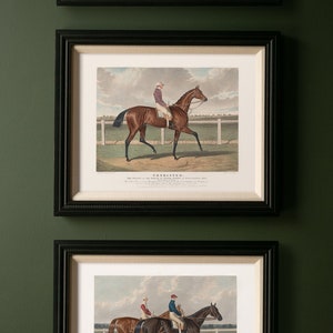 Horse Art | Vintage Racehorse Prints | Equestrian Painting Gallery Wall Set |  Prints for Man Cave, Bourbon Room | Grandmillenial Home Decor