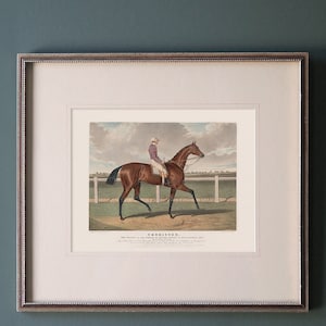Vintage Animal Wall Art Painting Thoroughbred Racehorse Portrait English Country Print Antique Equestrian Gift For Horse Lover Home Decor