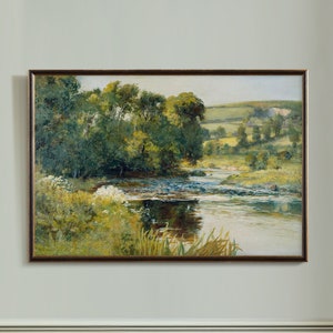 Vintage landscape oil painting print download