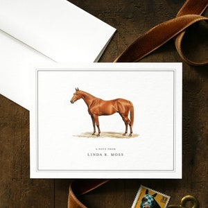 Custom Horse Stationery | Horse Thank You Cards | Vintage Equestrian Notecards | Personalized Gift for Horse Lover | Horse Lithograph Cards