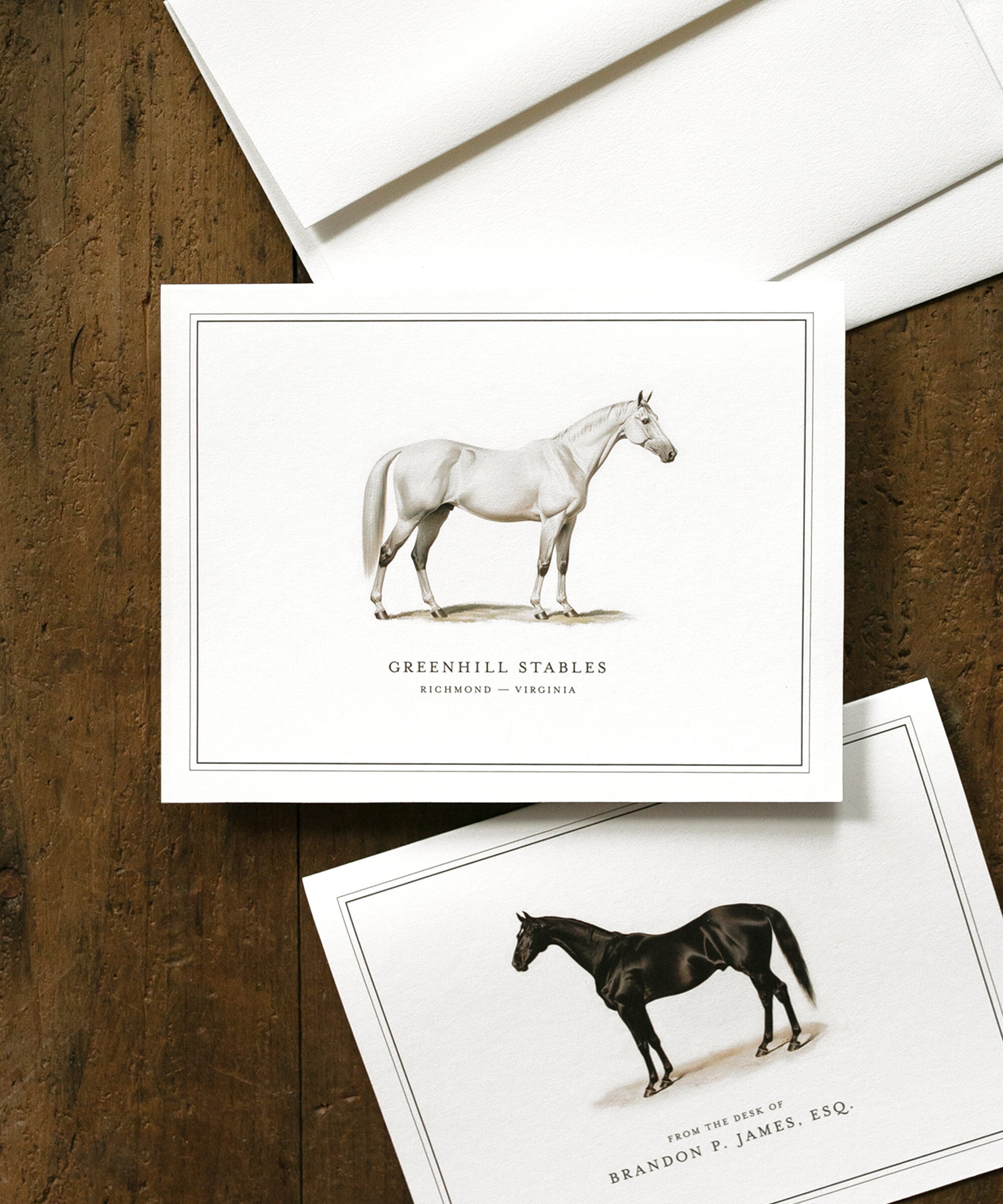Personalized Horse Card Template | Equestrian Thank You Cards | Vintage ...