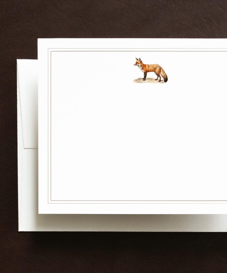Fox Stationery Notecard Set | Equestrian Thank You Cards | Vintage Fox Hunting Thank You Note | Gift for Fox Lover | Preppy Fox Card image 4