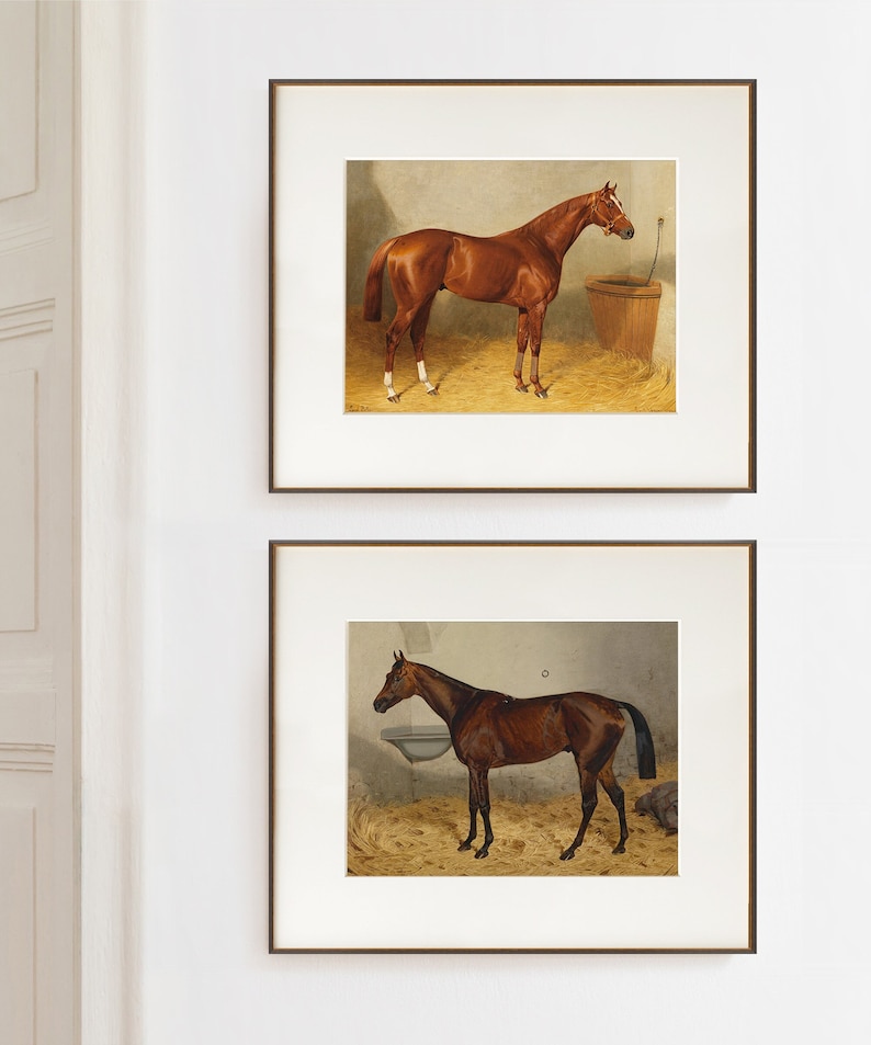 Set of Two Vintage Horse Prints Digital Download Wall Art Set ...