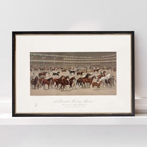 National Horse Show Print  |  Horse Painting  |  Antique Horse Print  |  Gift for Equestrian  |  Vintage Equine Home Decor