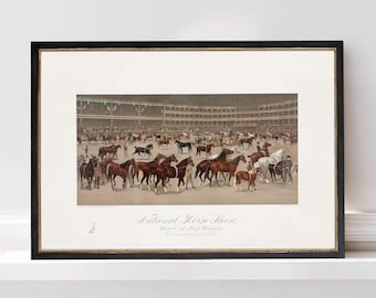 National Horse Show Print  |  Horse Painting  |  Antique Horse Print  |  Gift for Equestrian  |  Vintage Equine Home Decor