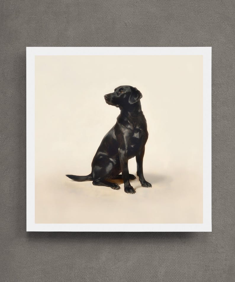Black Lab Dog Art Print | 4x4 print